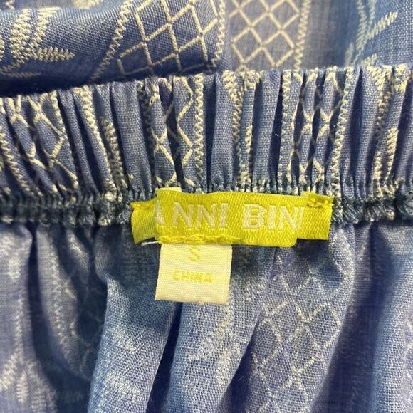 Gianni bini embroidered off the Shoulder Top Blue Size S - Picture 6 of 7